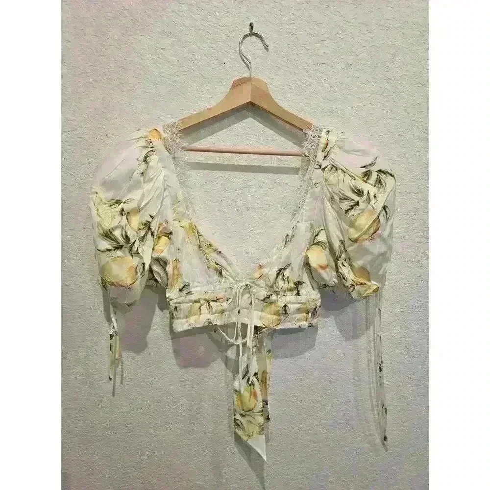FOR LOVE & LEMONS ALANA CROP TOP SZ Large - Picture 4 of 6